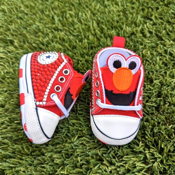 Red Custom Character Hand Embellished Baby Shoes - Picture 5 of 5